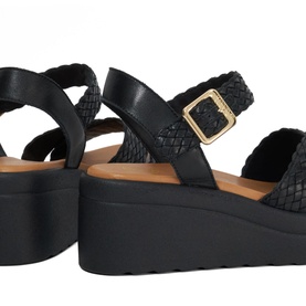 Kinleys Braided Leather Flatform Sandals