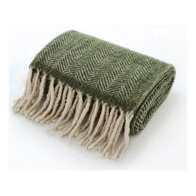 Moorland Wool Throw Green