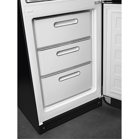 60cm 50s Style Right Hand Hinge Fridge Freezer Black