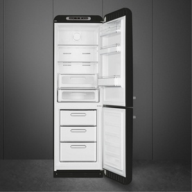 60cm 50s Style Right Hand Hinge Fridge Freezer Black