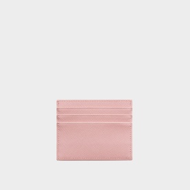 Logo Saffiano Leather Card Holder
