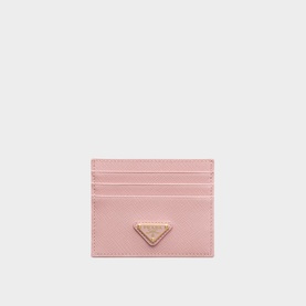 Logo Saffiano Leather Card Holder