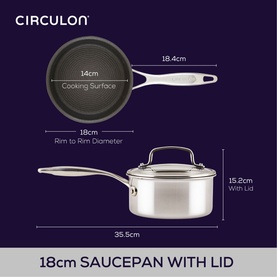 Scratch Defense Stainless Steel Saucepan with Lid 16cm