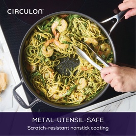 Scratch Defense Stainless Steel Saut&eacute; Pan with Lid 30cm
