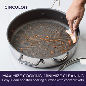 Scratch Defense Stainless Steel Saut&eacute; Pan with Lid 30cm