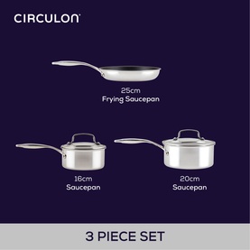Scratch Defense Stainless Steel Three-Piece Pan Set