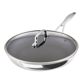 Scratch Defense Stainless Steel Frying Pan with Lid 32cm