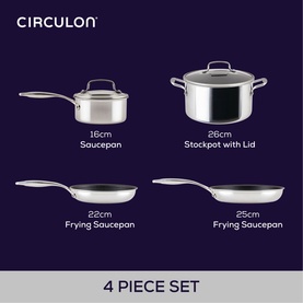 Scratch Defense Stainless Steel Four-Piece Pan Set