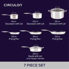Scratch Defense Stainless Steel Seven-Piece Pan Set