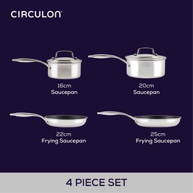 Scratch Defense Stainless Steel Four-Piece Pan Set