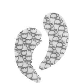 Dior Hydrating Eye Patches, white with grey Oblique monogram pattern, crescent-shaped under-eye mask duo