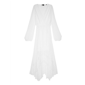 Pleated Wrap Front Dress