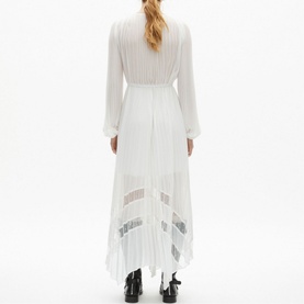 Pleated Wrap Front Dress