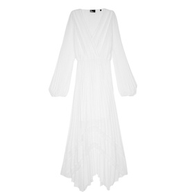 Pleated Wrap Front Dress