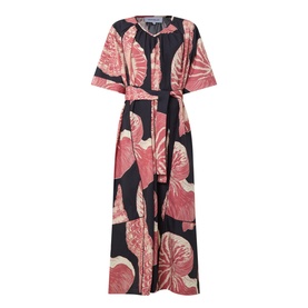 Shell Print Belted Dress