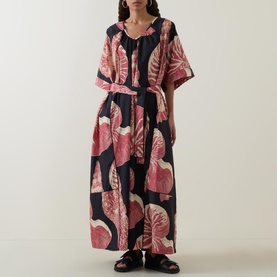 Shell Print Belted Dress