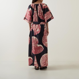 Shell Print Belted Dress