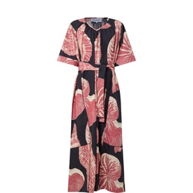 Shell Print Belted Dress