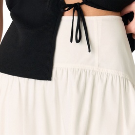 Waist Panel Flared Skirt