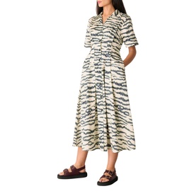 Feathered Tiger Shirt Dress