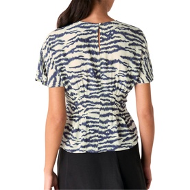 Feathered Tiger Shirred Blouse