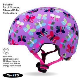 Micro Scooter Butterfly Printed Small Bike Helmet