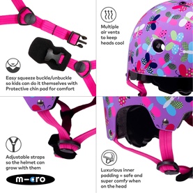 Micro Scooter Butterfly Printed Small Bike Helmet