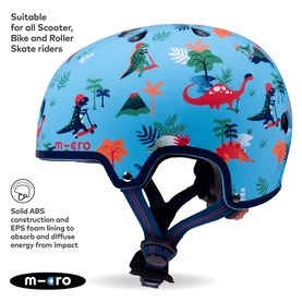 Micro Scooter Dino Printed Small Bike Helmet