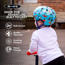 Micro Scooter Dino Printed Small Bike Helmet