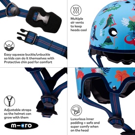 Micro Scooter Dino Printed Extra Small Bike Helmet