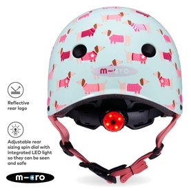 Micro Scooter Dog Printed Medium Bike Helmet
