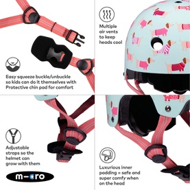 Micro Scooter Dog Printed Medium Bike Helmet