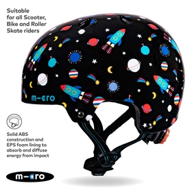 Micro Scooter Space Printed Medium Bike Helmet