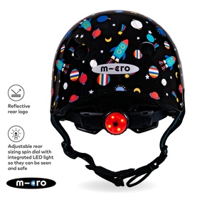 Micro Scooter Space Printed Small Bike Helmet