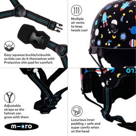 Micro Scooter Space Printed Small Bike Helmet