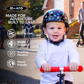 Micro Scooter Space Printed Small Bike Helmet