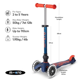 Mini Micro Foldable LED Scooter