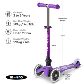 Mini Micro Foldable LED Scooter