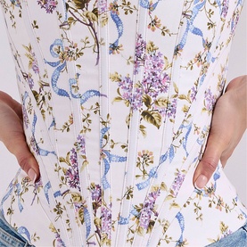 Cadie Floral Ribbon Corset Top