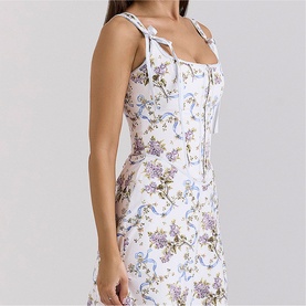 Dionne Floral Ribbon Corset Dress