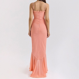 Gabbi Mesh Ruffled Gown