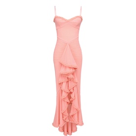 Gabbi Mesh Ruffled Gown