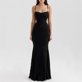 Joan Floral Lace Backless Gown