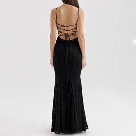 Joan Floral Lace Backless Gown
