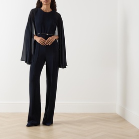 Vertice Cape-Sleeve Jumpsuit