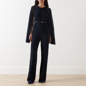 Vertice Cape-Sleeve Jumpsuit