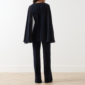 Vertice Cape-Sleeve Jumpsuit