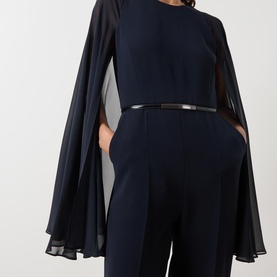 Vertice Cape-Sleeve Jumpsuit