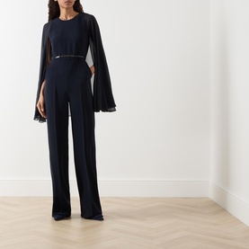 Vertice Cape-Sleeve Jumpsuit