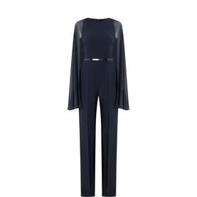 Vertice Cape-Sleeve Jumpsuit